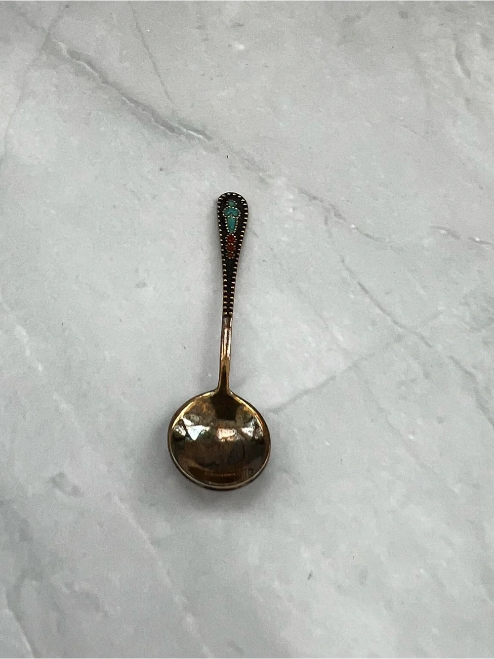 Vintage Soviet-era 875 silver miniature salt spoon